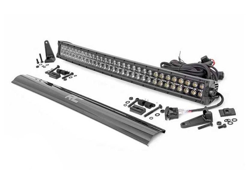 30" Cree LED Light Bar - (Dual Row | Black Series w/ Cool White DRL) by Rough Country