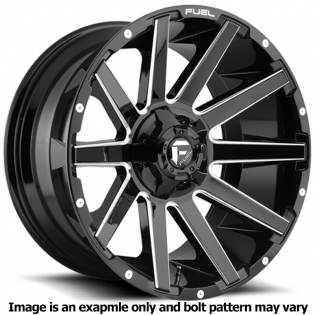 Contra Series D615 Gloss Black Milled Wheel D61520907057 by Fuel
